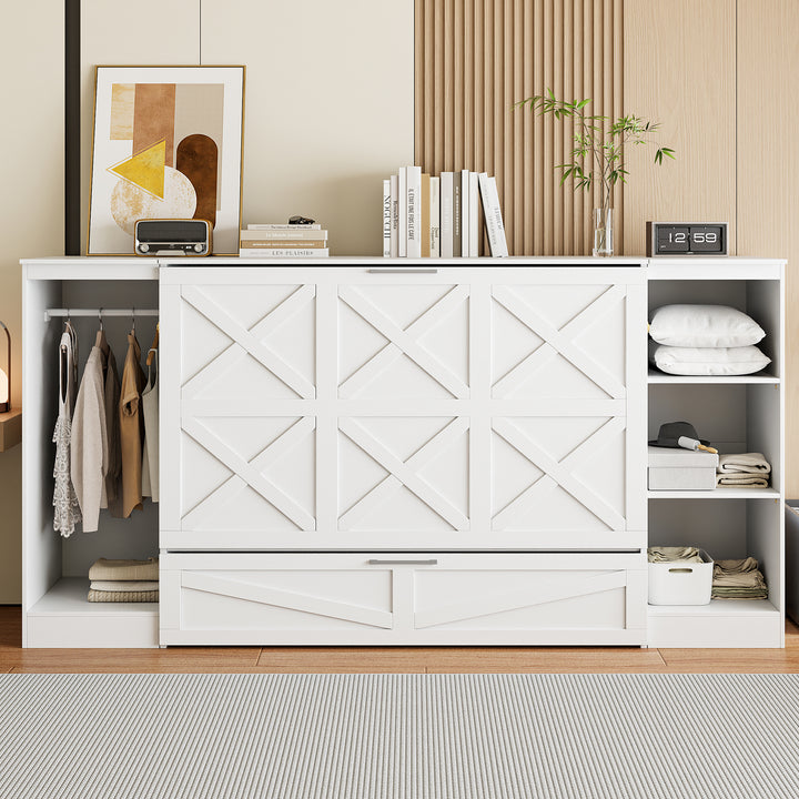 2twin-size-murphy-bed-with-bedside-shelves-and-wardrobe-white