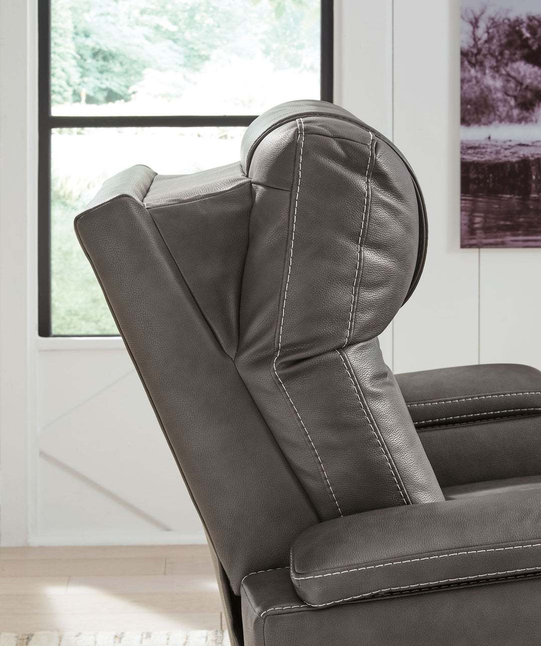Feazada - Power Recliner With Adj Headrest - Shadow