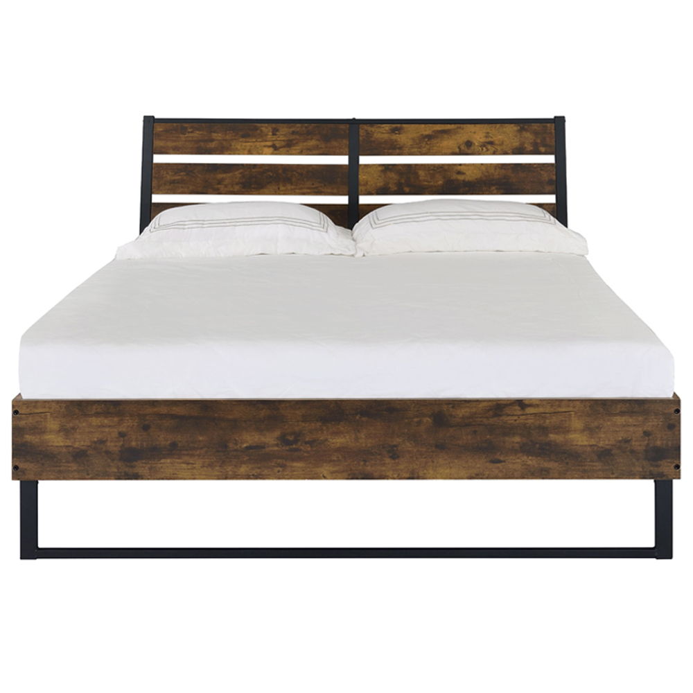 Juvanth - Eastern King Bed - Rustic Oak & Black
