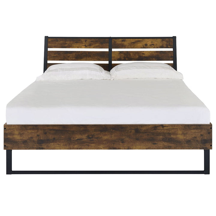 Juvanth - Eastern King Bed - Rustic Oak & Black