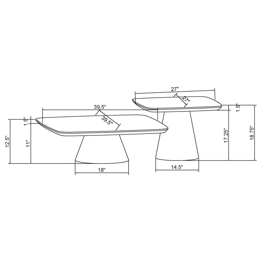 Coaster Furniture 710010 Eason 2-piece Coffee Table Set Walnut and Black