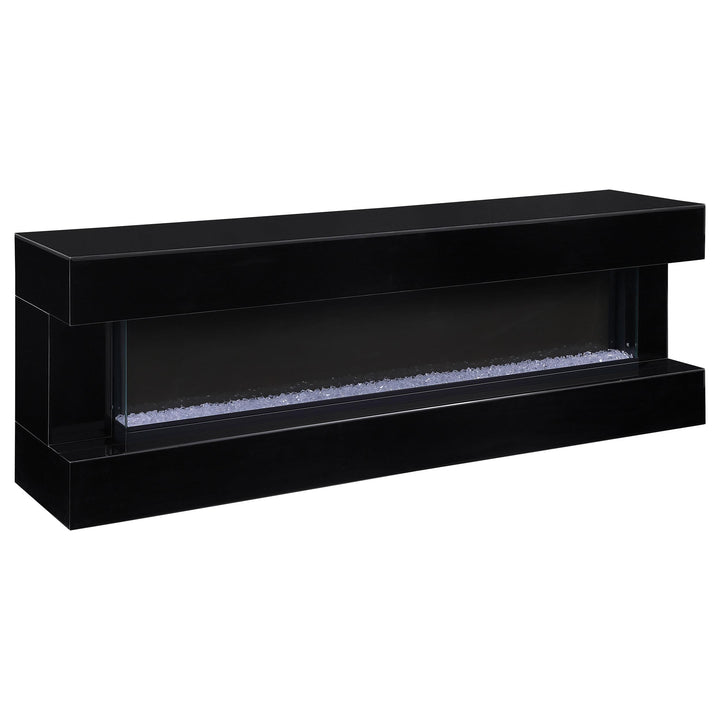 Coaster Furniture 710022 Vallerie 71" TV Stand with Visual Flame Box Black