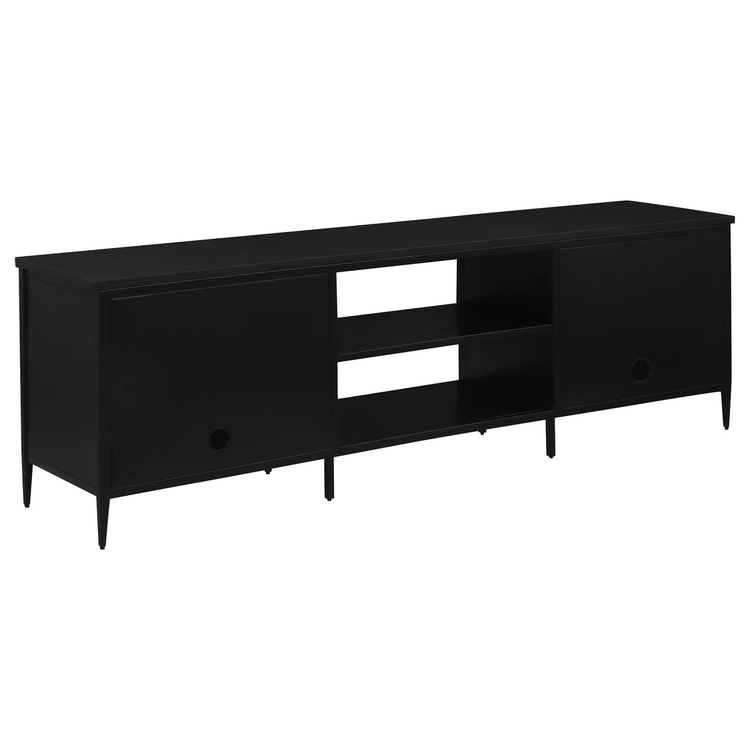Coaster Furniture 710034 Amherst 2-door 70-inch Metal TV Stand Media Console Black