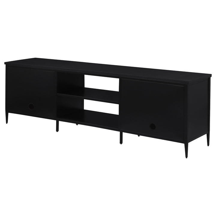 Coaster Furniture 710034 Amherst 2-door 70-inch Metal TV Stand Media Console Black