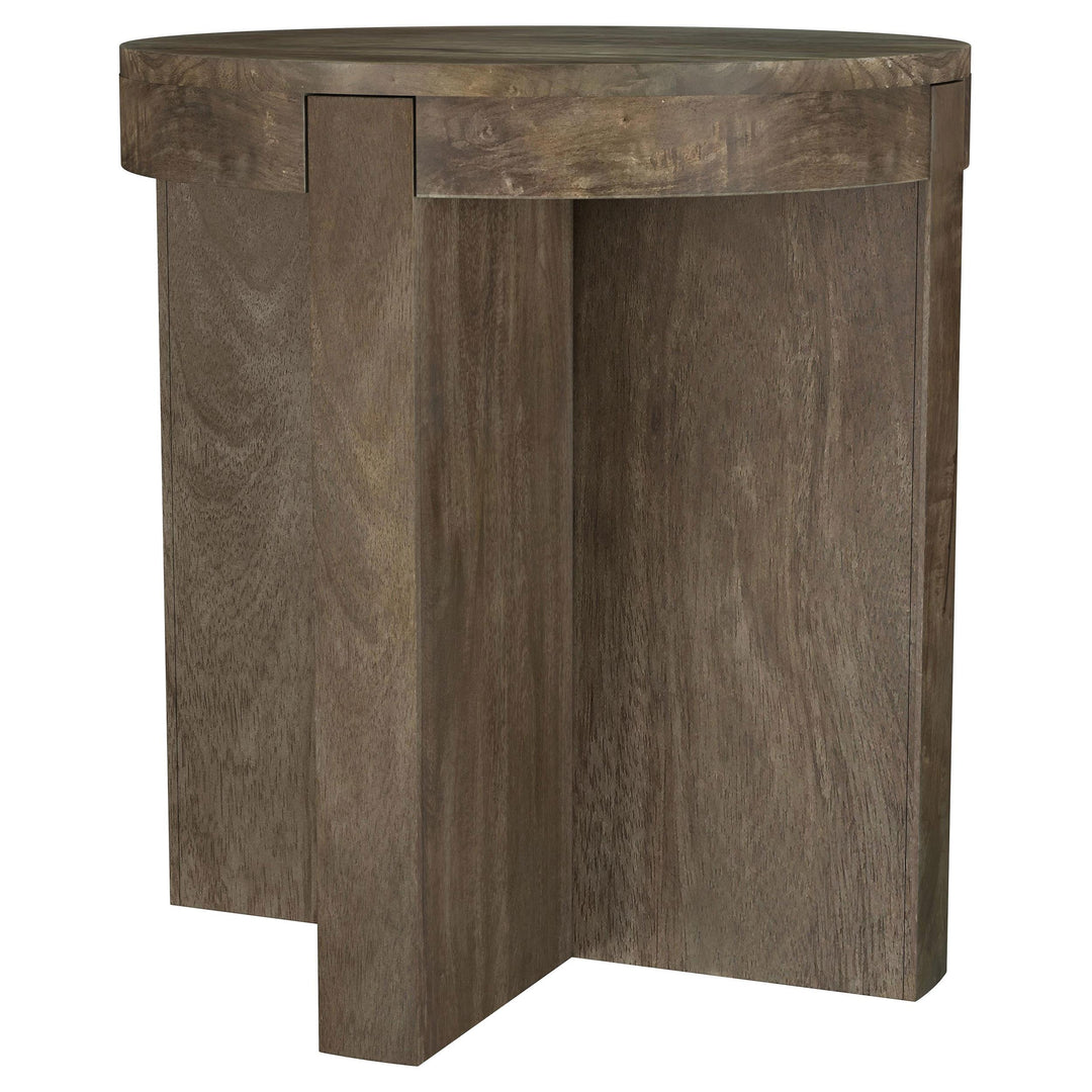 Coaster Furniture 710137 Kinkaid Round Solid Mango Wood End Table Brown