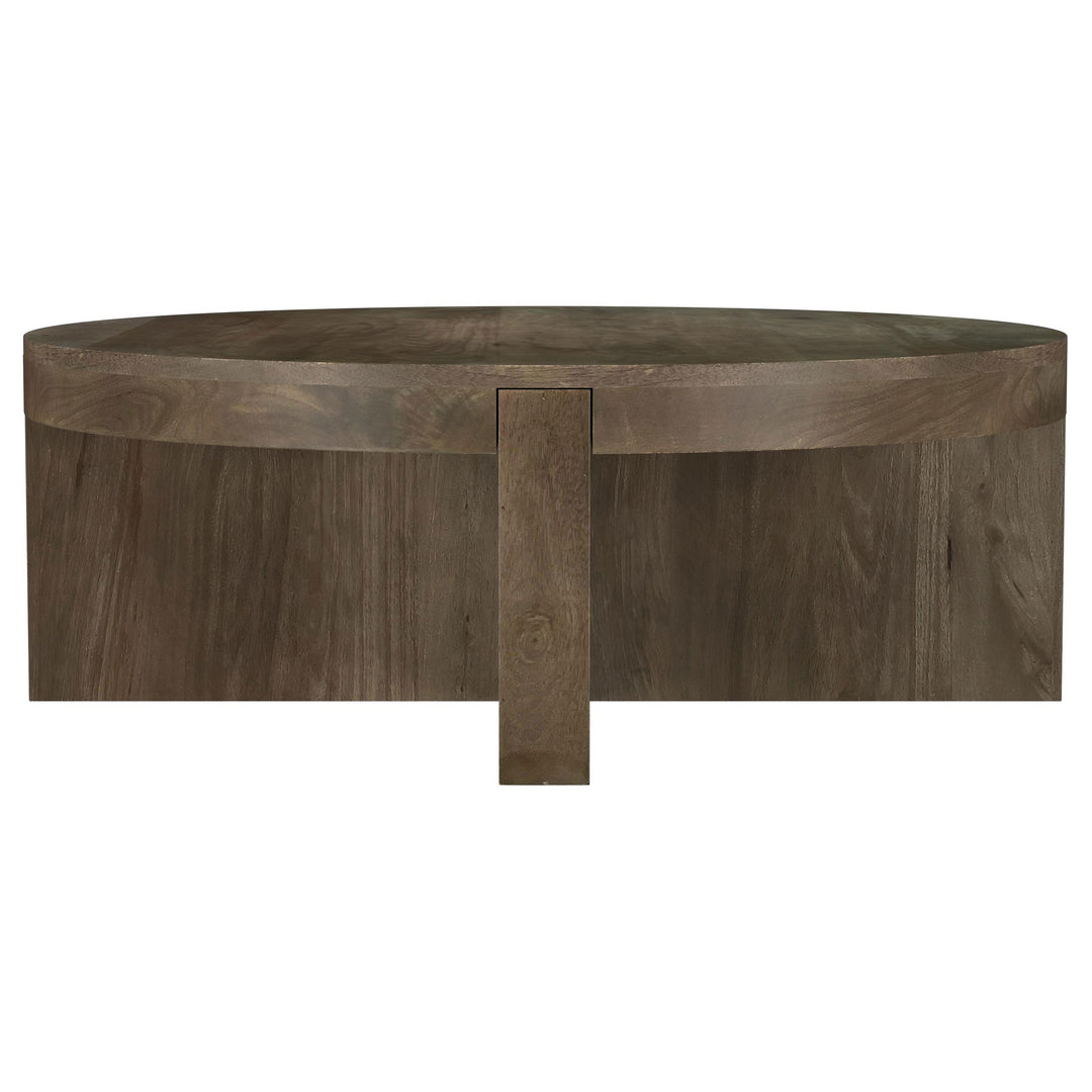 Coaster Furniture 710138 Kinkaid Round Solid Mango Wood Coffee Table Brown