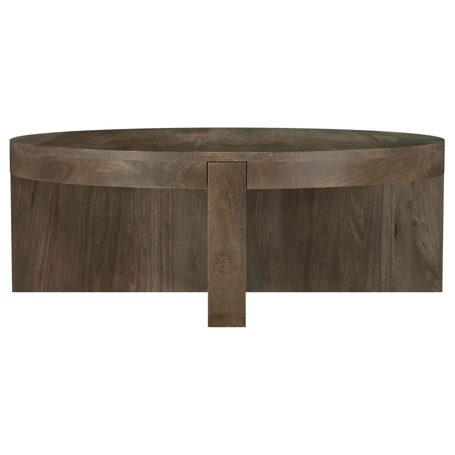 Coaster Furniture 710138 Kinkaid Round Solid Mango Wood Coffee Table Brown
