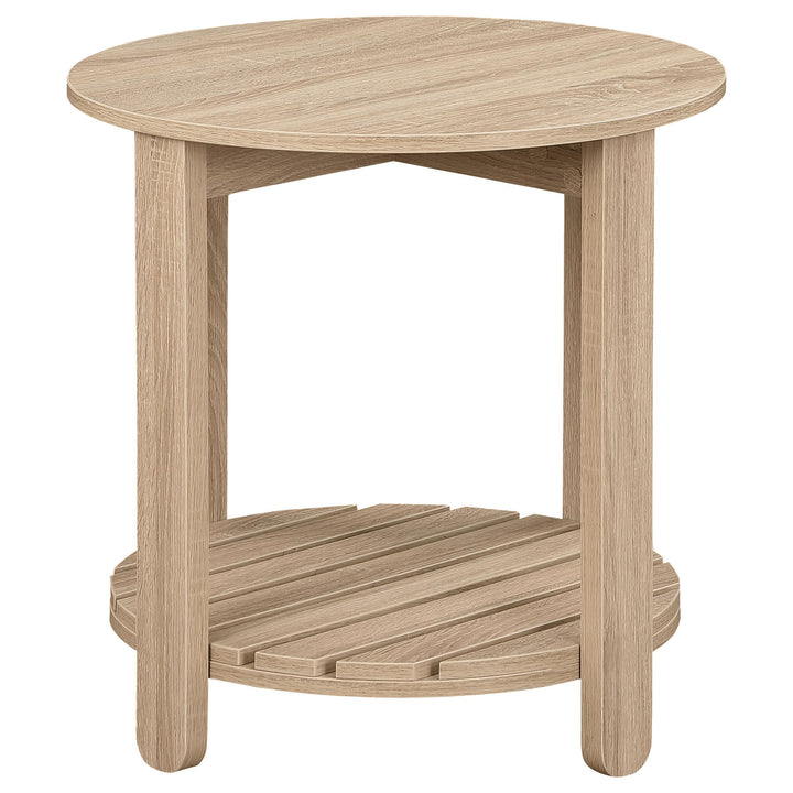 Coaster Furniture 710287 Fowler 1-shelf Round Engineered Wood Side End Table Natural