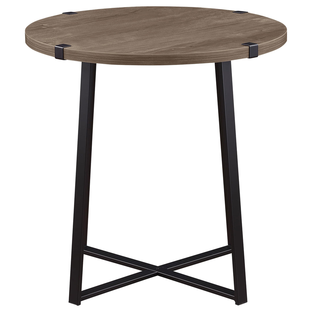 Coaster Furniture 710297 Marcus Round Engineered Wood Side End Table Light Brown