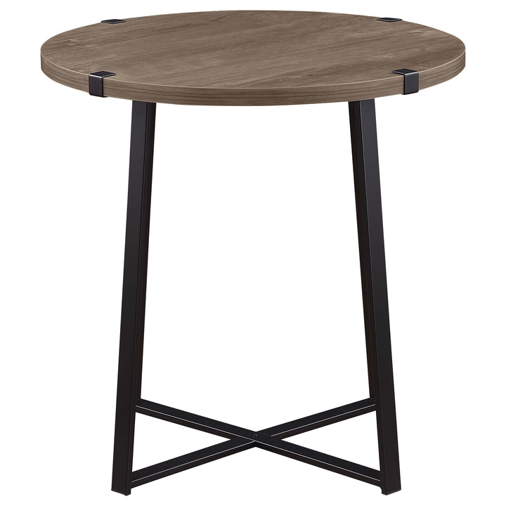 Coaster Furniture 710297 Marcus Round Engineered Wood Side End Table Light Brown
