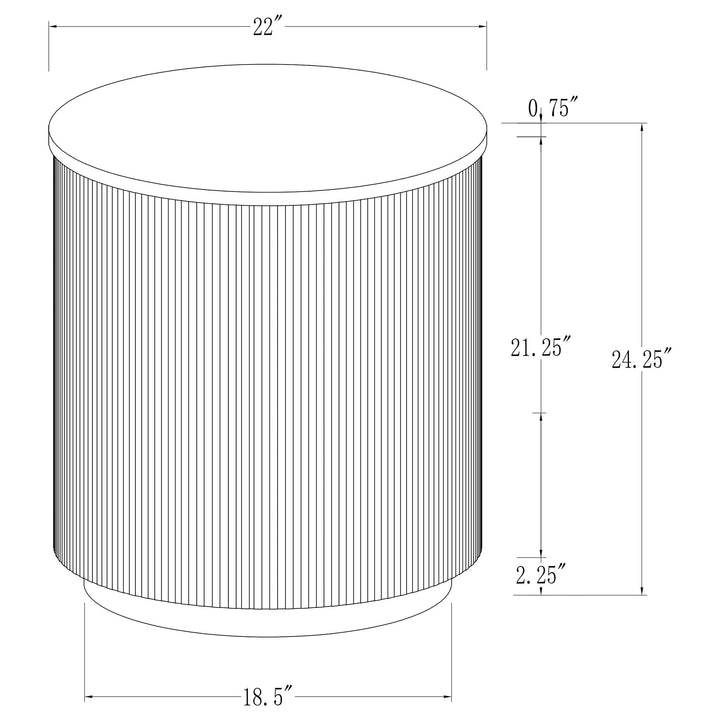 Coaster Furniture 710417 Jason Round Marble Top Side End Table White and Charcoal