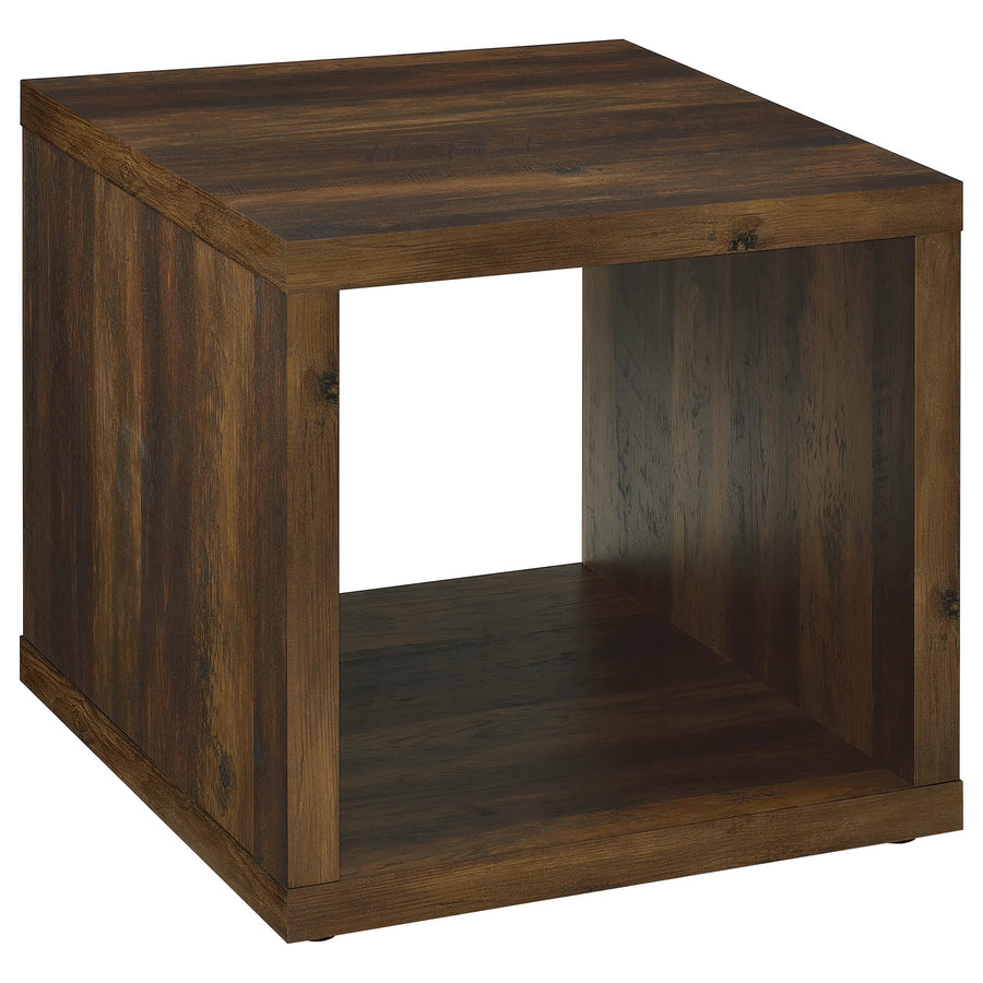 Coaster Furniture 710507 Frisco Square Engineered Wood Side End Table Dark Pine