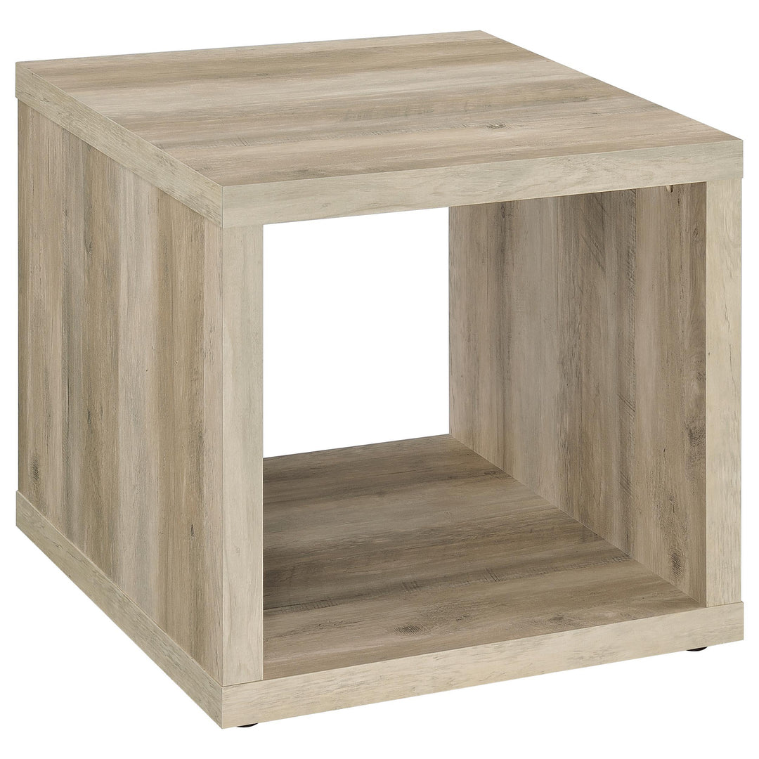 Coaster Furniture 710517 Frisco Square Engineered Wood Side End Table Distressed Pine