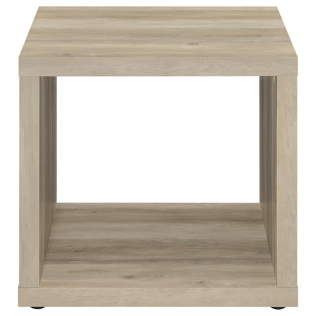 Coaster Furniture 710517 Frisco Square Engineered Wood Side End Table Distressed Pine