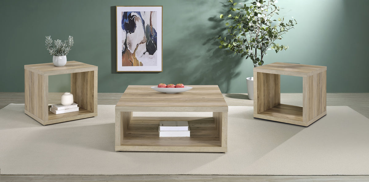 Frisco - 3 Piece Coffee And End Table Set - Distressed Pine