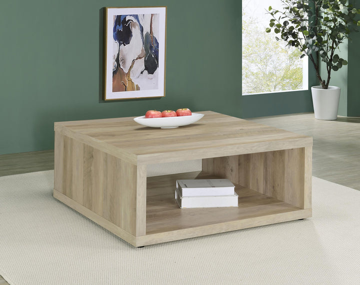 Coaster Furniture 710518 Frisco Square Engineered Wood Coffee Table Distressed Pine