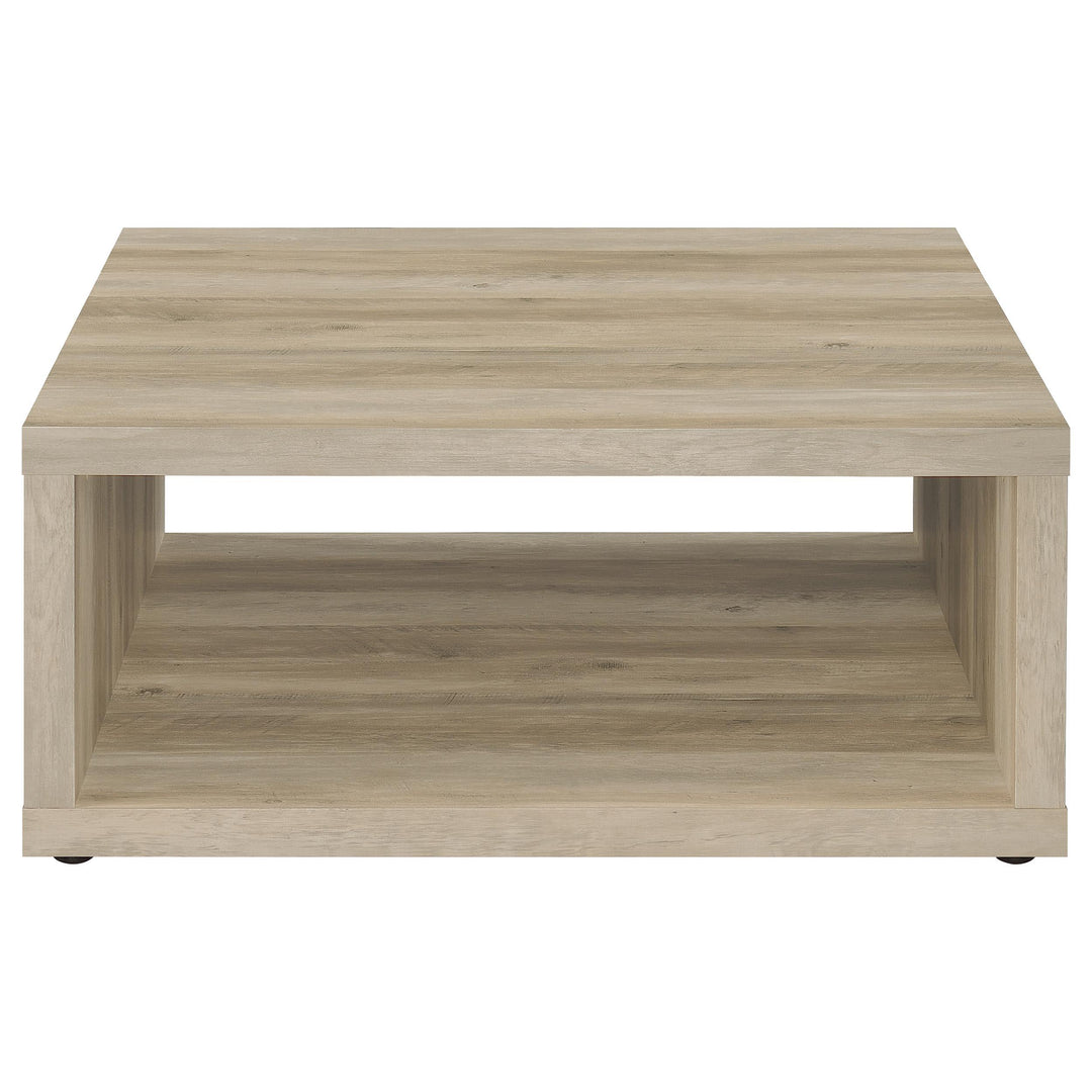 Coaster Furniture 710518 Frisco Square Engineered Wood Coffee Table Distressed Pine