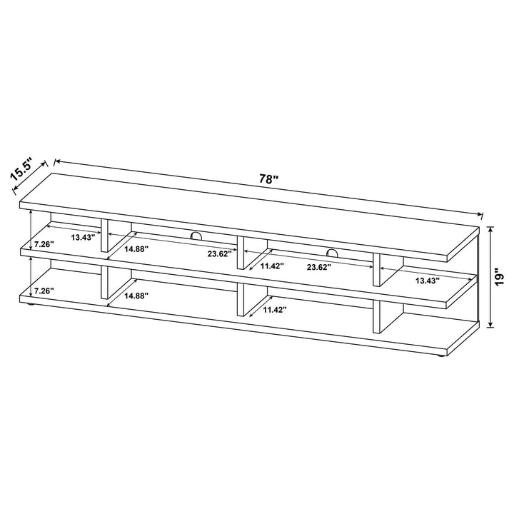 Coaster Furniture 710543 Cartmill 78-inch 2-tier TV Stand Media Console Mango