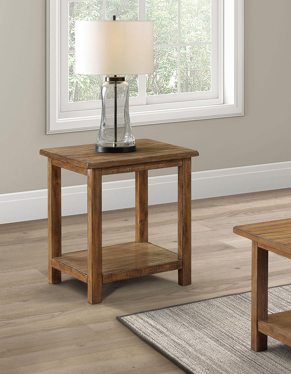 Coaster Furniture 710546 Payne Wood End Table with Shelf Distressed Brown