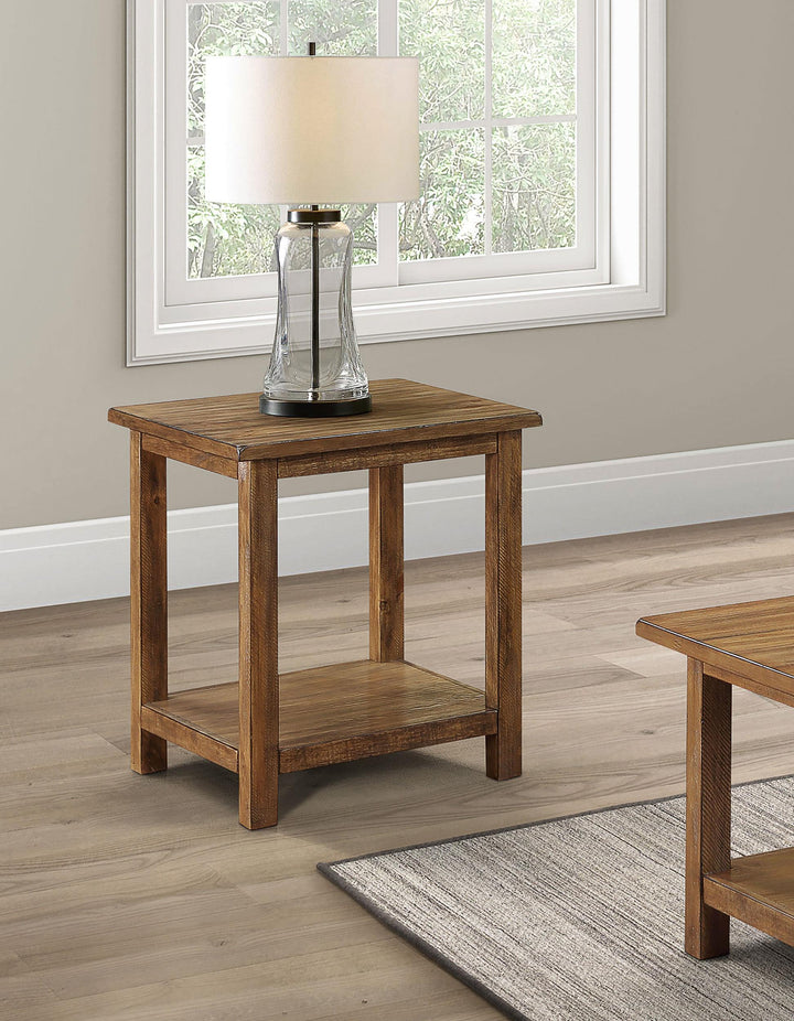 Coaster Furniture 710546 Payne Wood End Table with Shelf Distressed Brown