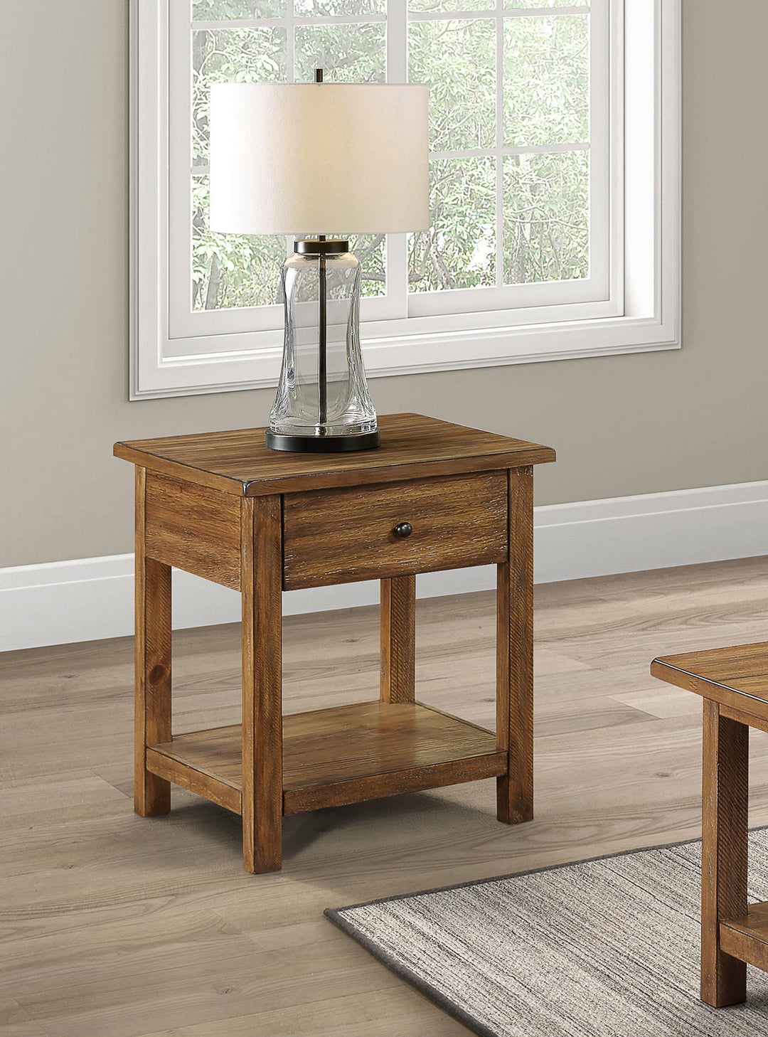 Coaster Furniture 710547 Payne 1-drawer Wood End Table with Shelf Distressed Brown