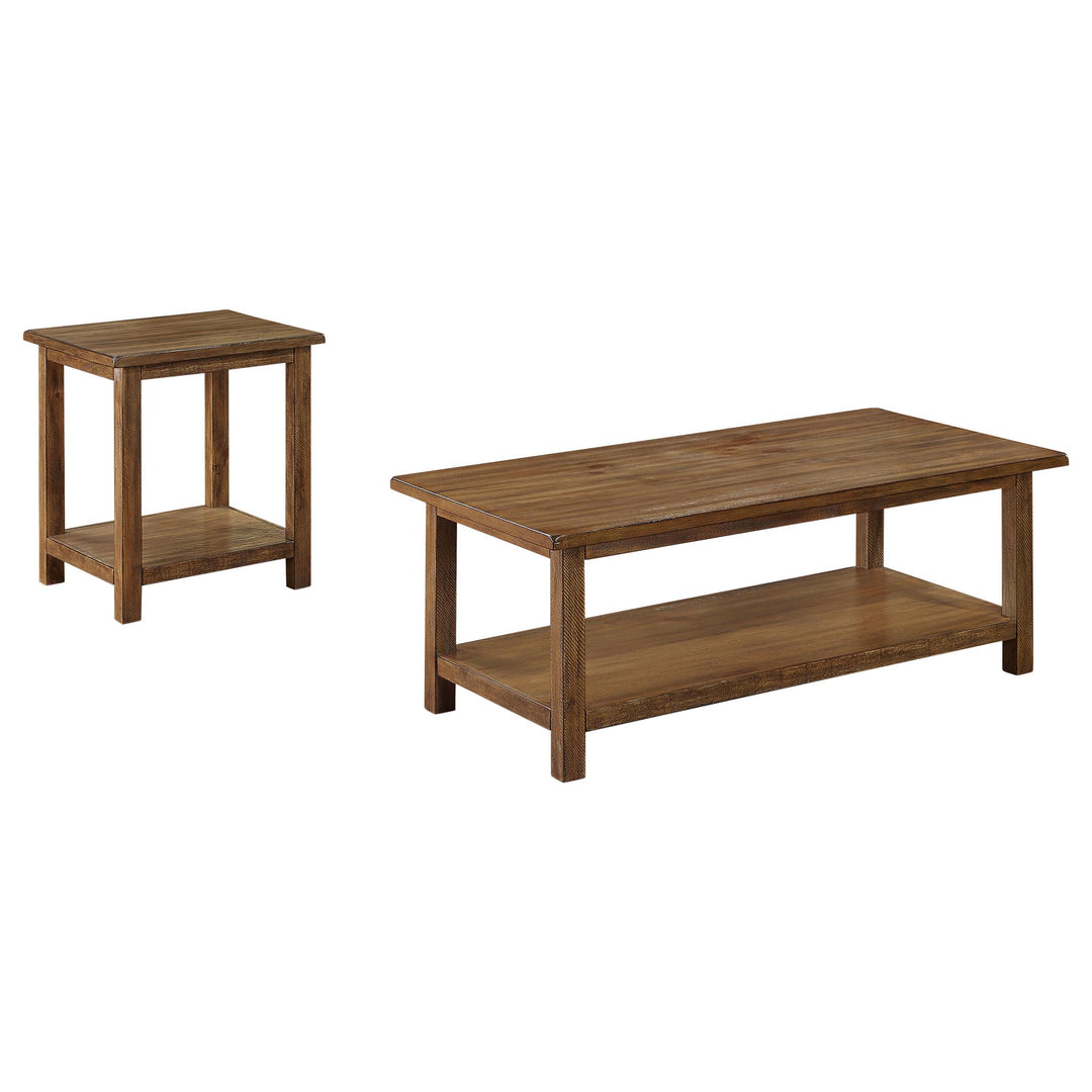Coaster Furniture 710548-S2A Payne 2-Piece Coffee and End Table Set Distressed Brown