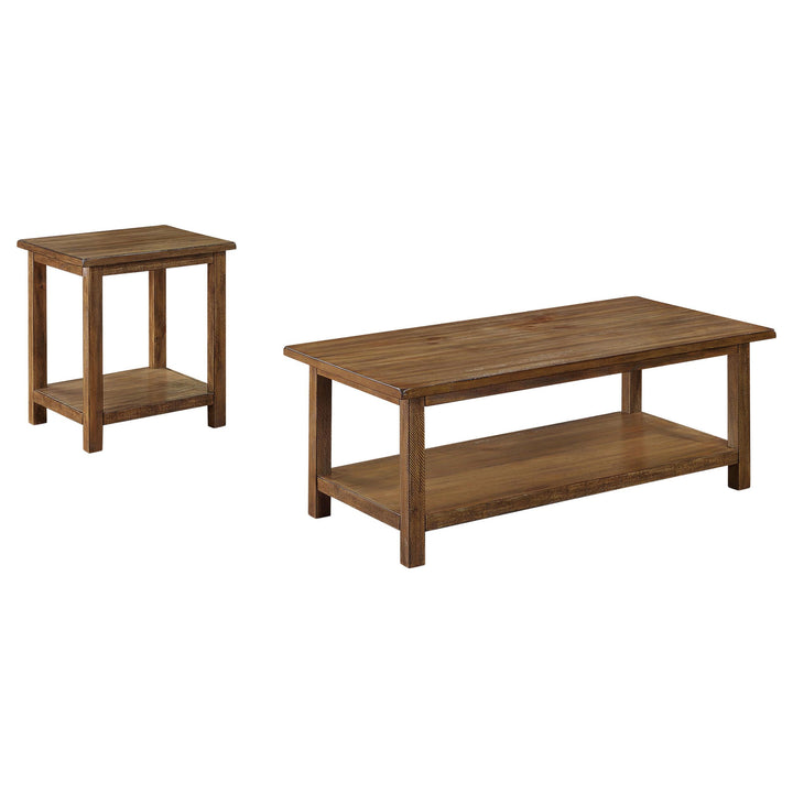 Coaster Furniture 710548-S2A Payne 2-Piece Coffee and End Table Set Distressed Brown