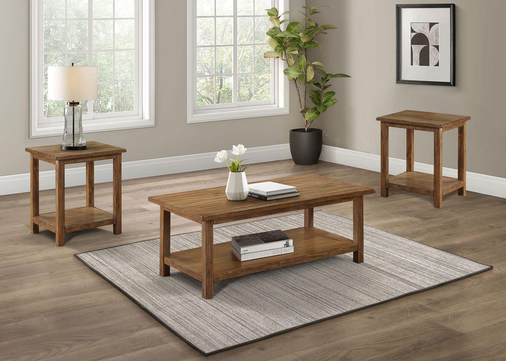 Coaster Furniture 710548-S3A Payne 3-piece Coffee and End Table Set Distressed Brown