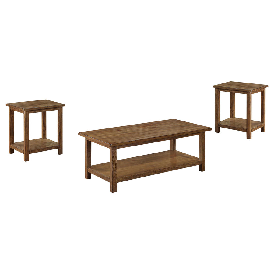 Coaster Furniture 710548-S3A Payne 3-Piece Coffee and End Table Set Distressed Brown