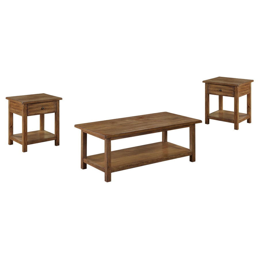 Coaster Furniture 710548-S3 Payne 3-Piece Coffee and 1-drawer End Table Set Brown