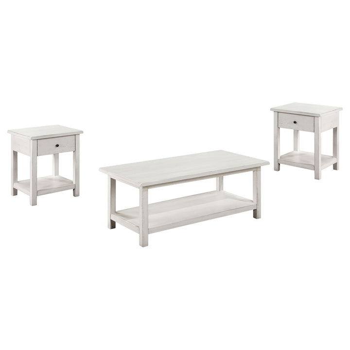Payne - 3 Piece Coffee And 1-Drawer End Table Set - White