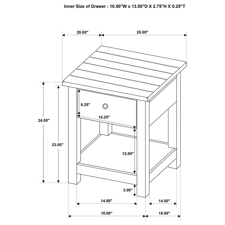Payne - 3 Piece Coffee And 1-Drawer End Table Set - White