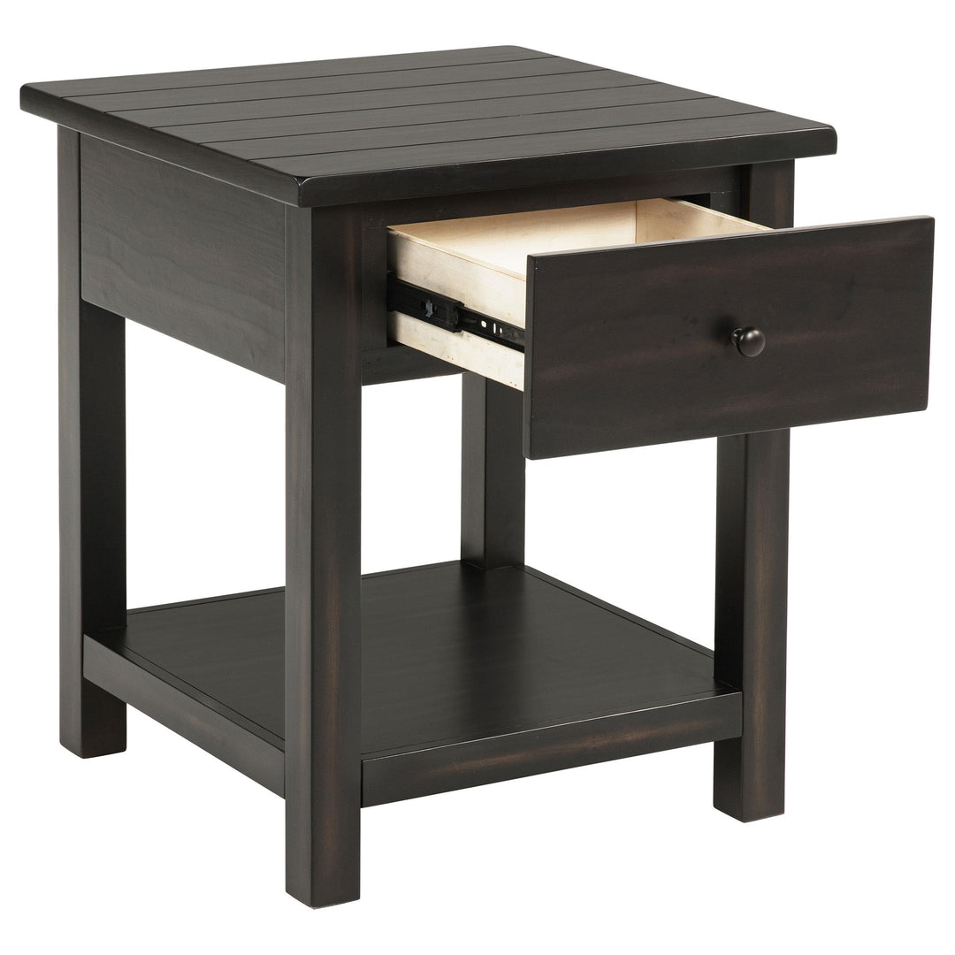 Coaster Furniture 710567 Payne 1-drawer Wood End Table with Shelf Distressed Java