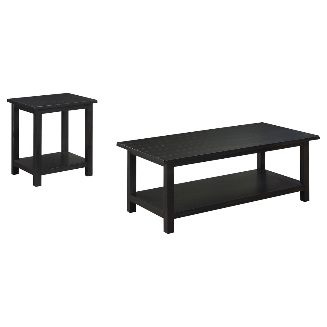 Coaster Furniture 710568-S2A Payne 2-Piece Coffee and End Table Set Distressed Java