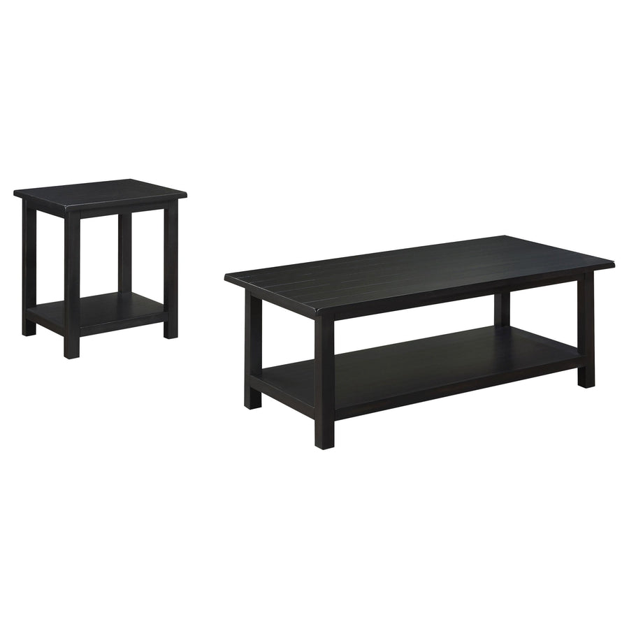 Coaster Furniture 710568-S2A Payne 2-Piece Coffee and End Table Set Distressed Java