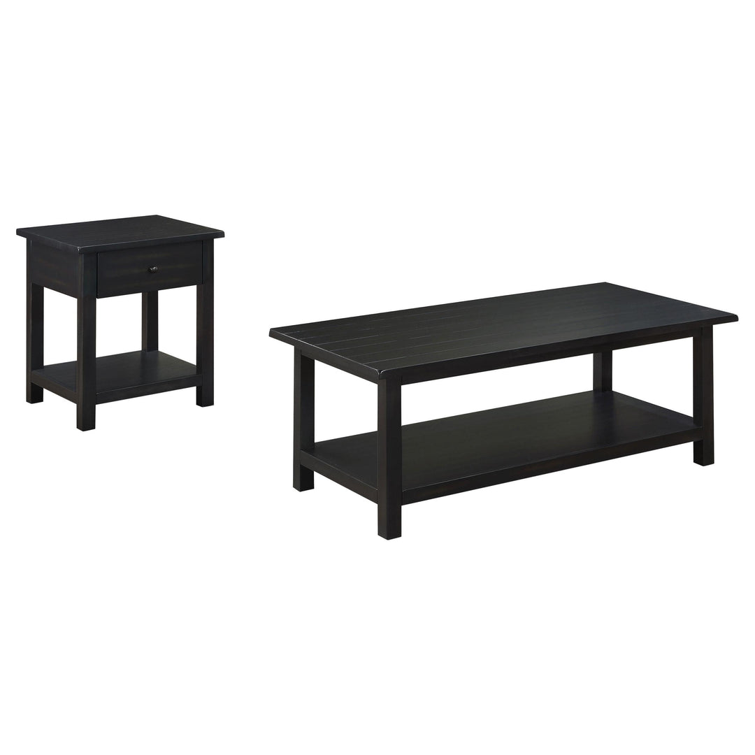 Coaster Furniture 710568-S2 Payne 2-Piece Coffee and 1-drawer End Table Set Java