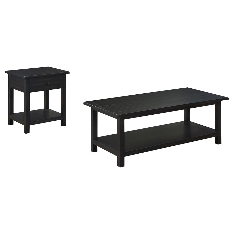 Coaster Furniture 710568-S2 Payne 2-Piece Coffee and 1-drawer End Table Set Java