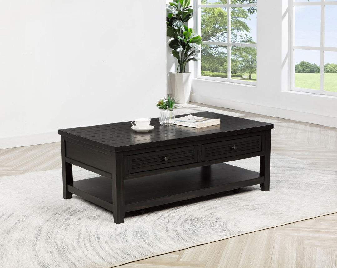 Coaster Furniture 710578 Concord 2-drawer Rectangular Coffee Table Distressed Java