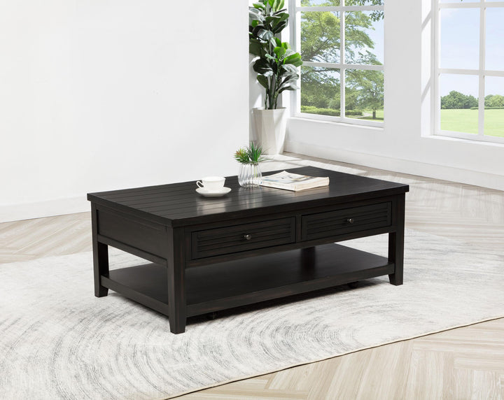 Coaster Furniture 710578 Concord 2-drawer Rectangular Coffee Table Distressed Java