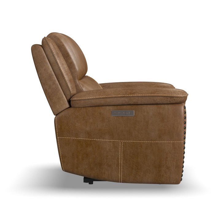 Beau Fabric Power Recliner with Power Headrest in Silt