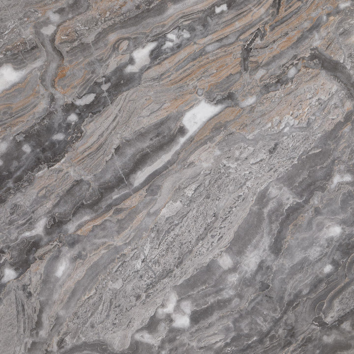 Coaster Furniture 710758 Gladstone Round Faux Marble Top Coffee Table Distressed Grey