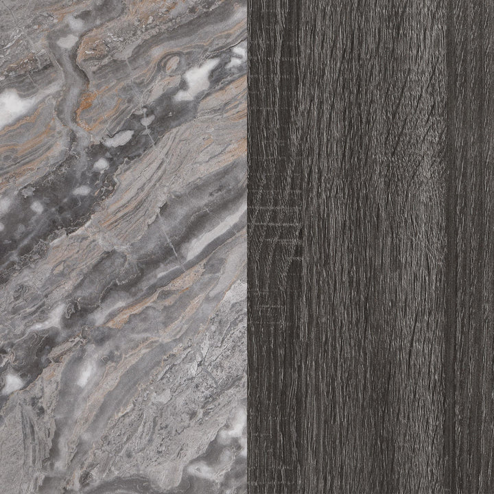 Coaster Furniture 710758 Gladstone Round Faux Marble Top Coffee Table Distressed Grey