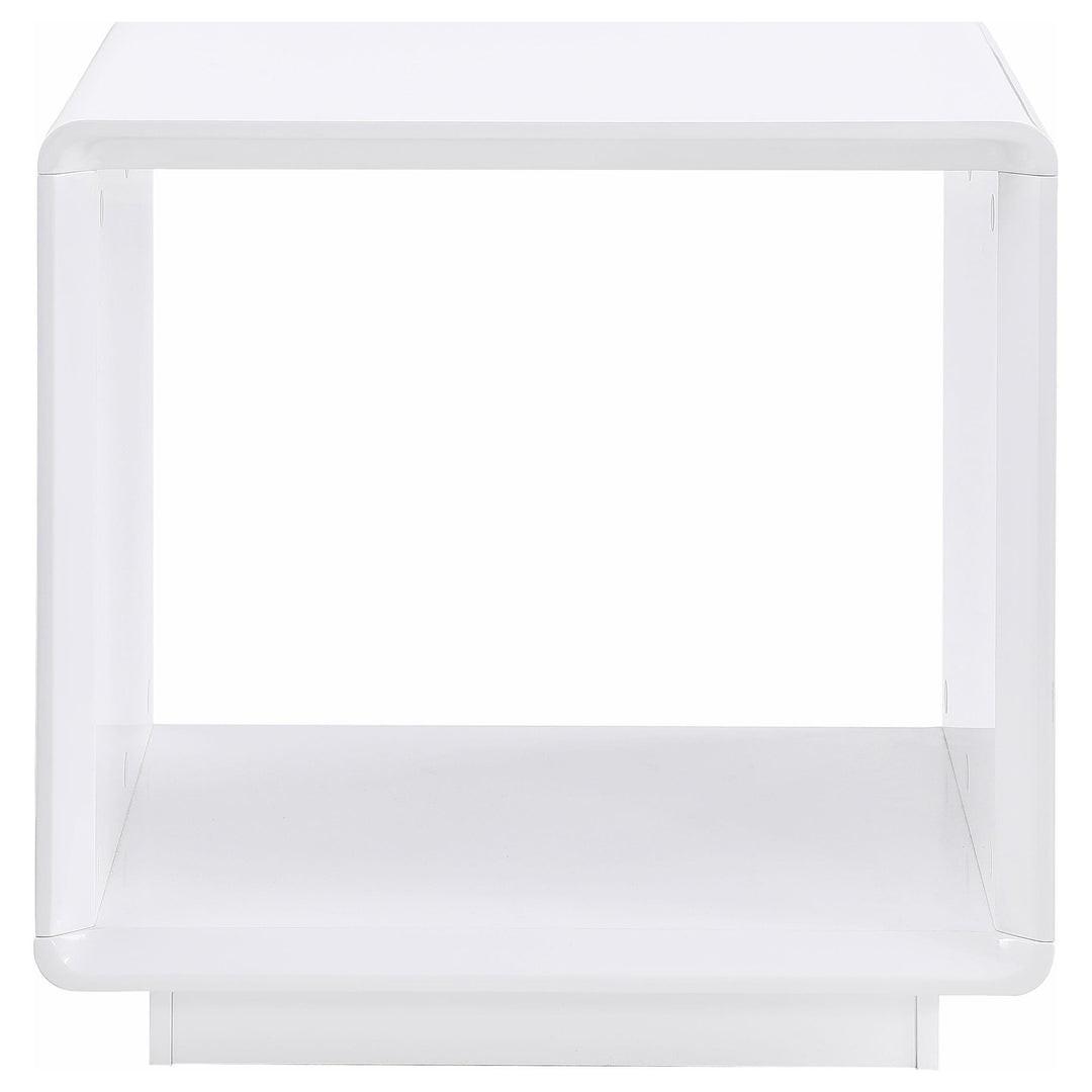 Coaster Furniture 710767 Paseo Square End Side Table White High Gloss