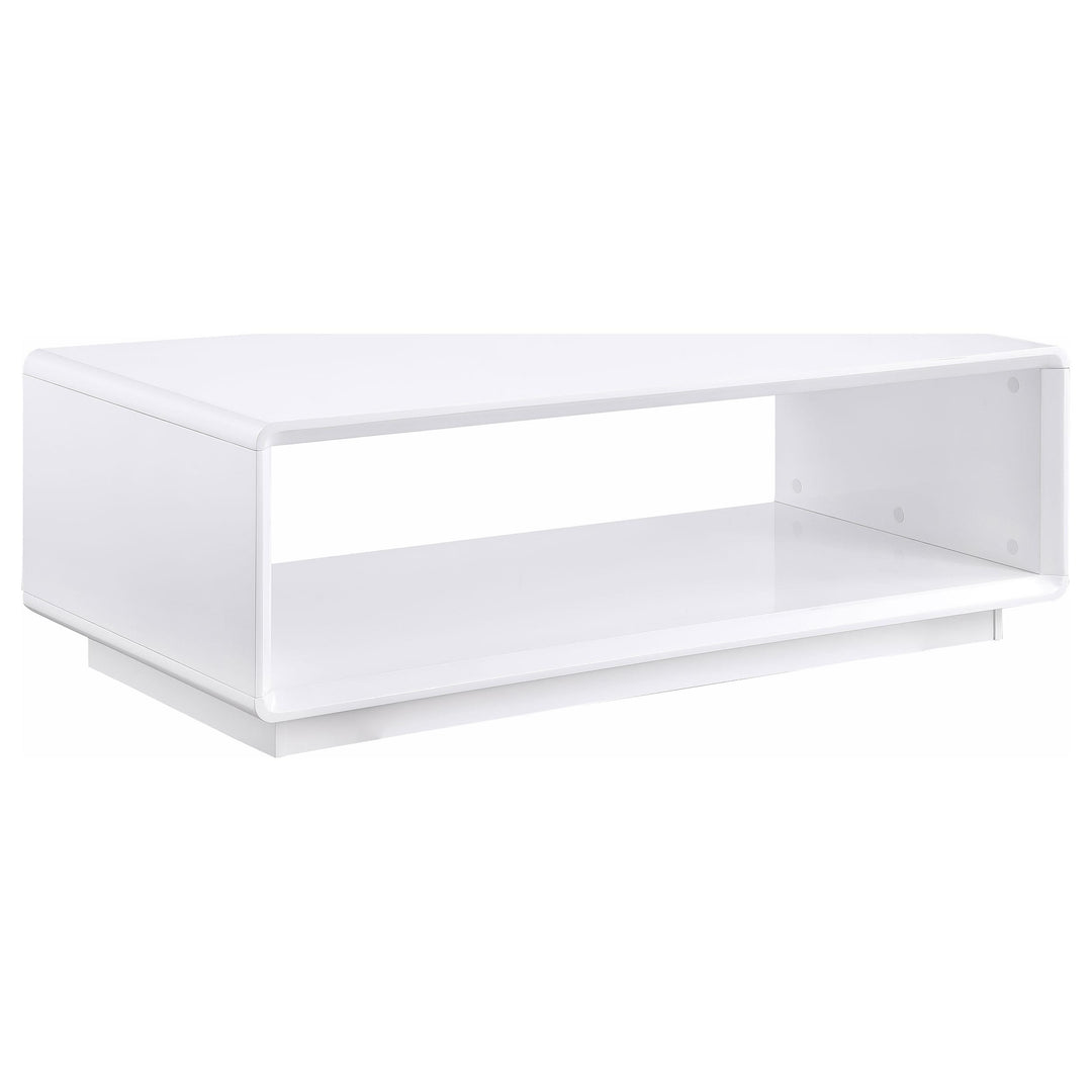 Coaster Furniture 710768 Paseo Rectangular Cocktail Coffee Table White High Gloss