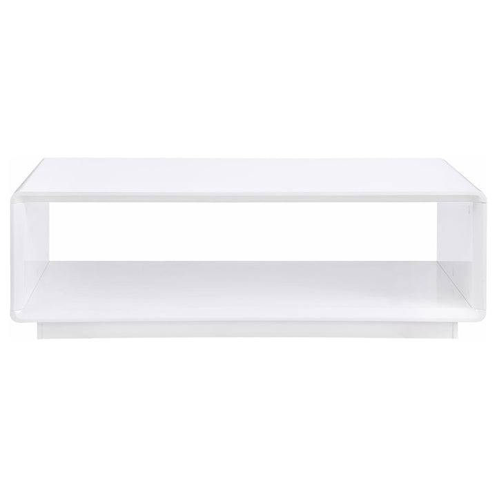 Coaster Furniture 710768 Paseo Rectangular Cocktail Coffee Table White High Gloss