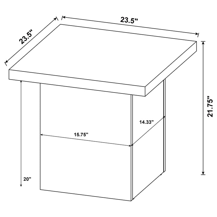 Devar - 3 Piece Square Coffee And End Table Set - Dark Pine