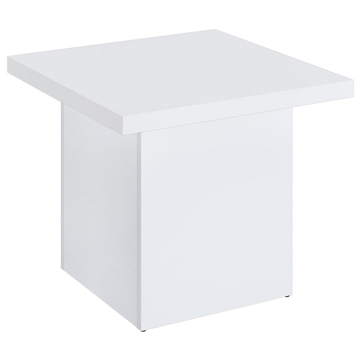 Devar - 2 Piece Square Coffee End Table Set - White High Gloss