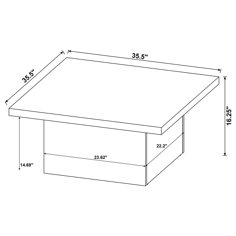 Devar - 2 Piece Square Coffee End Table Set - White High Gloss