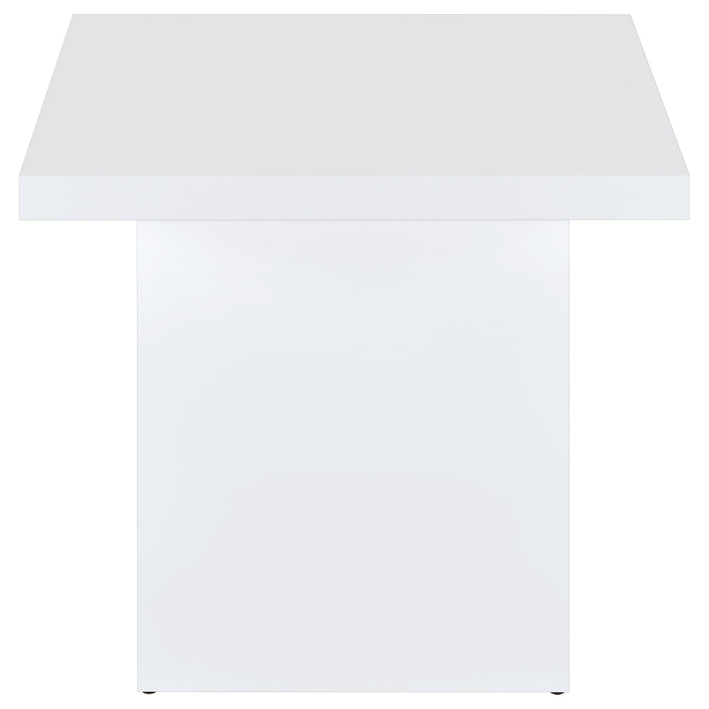 Devar - 3 Piece Square Coffee End Table Set - White High Gloss