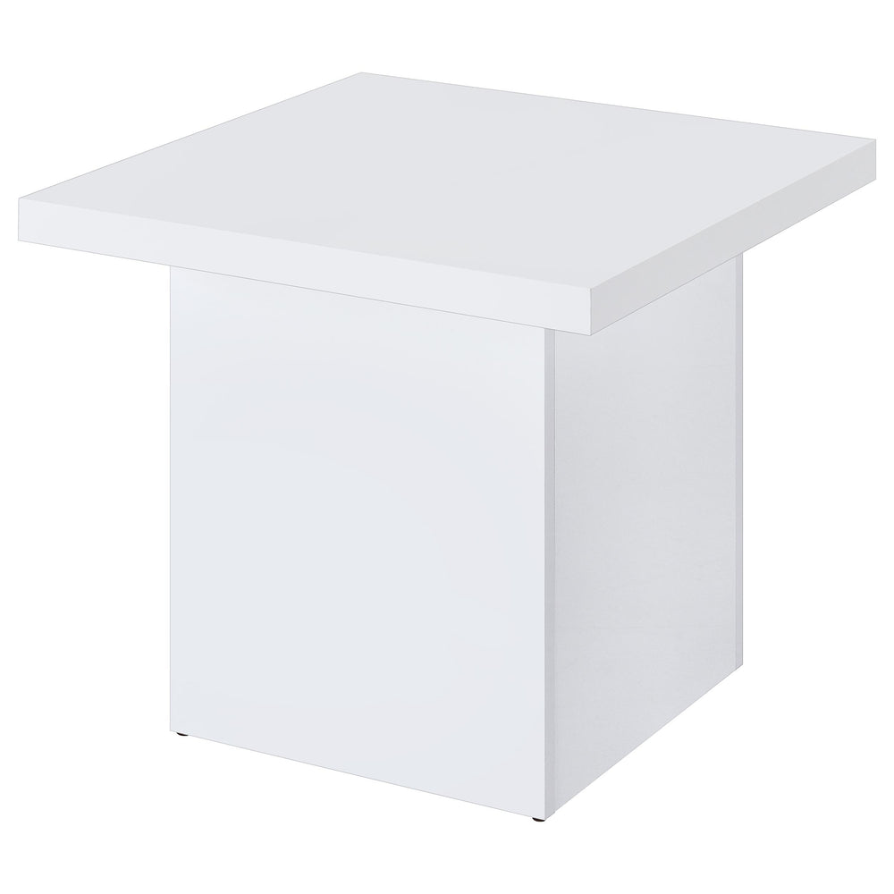 Devar - 3 Piece Square Coffee End Table Set - White High Gloss